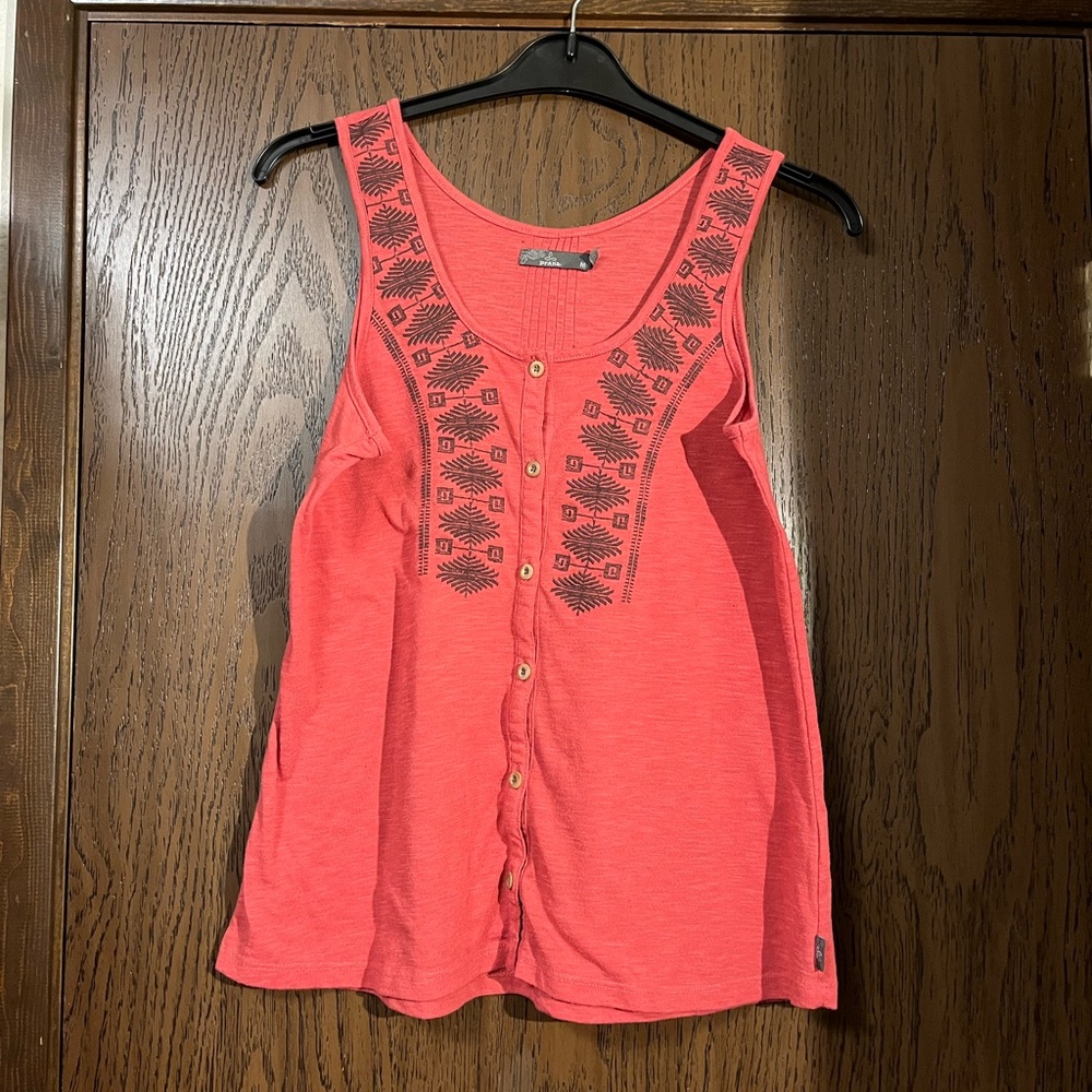 Prana Coral Sleeveless Embroidered Women's Top